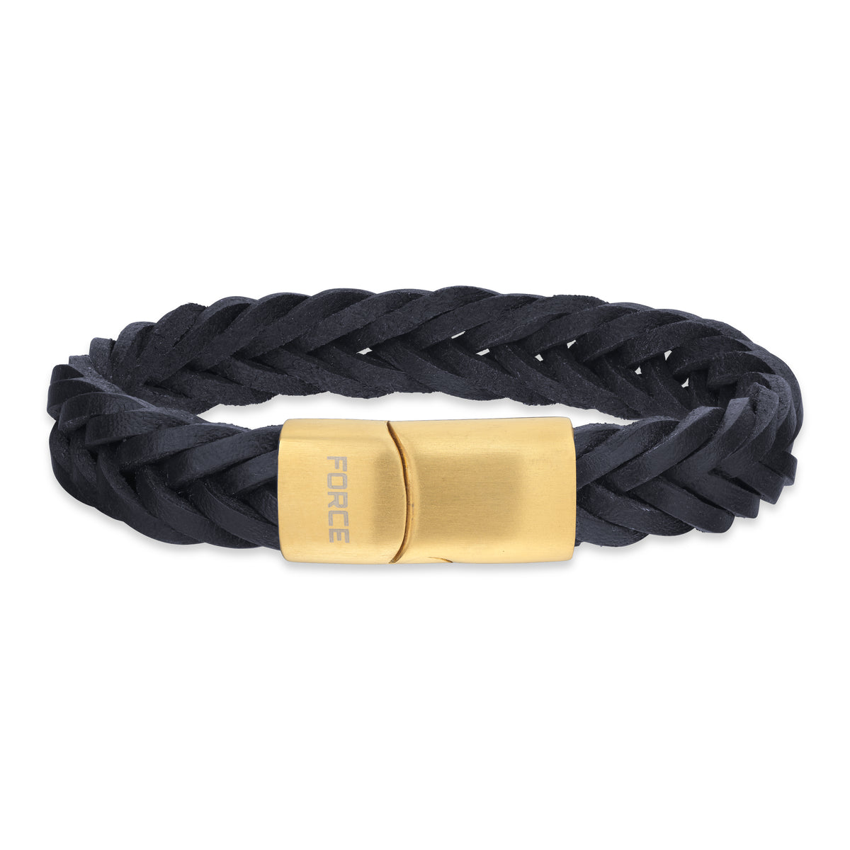 Scrouples - FORCE Herre armbånd sort flettet læder - Model: 04111A,M