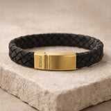 Scrouples - FORCE Herre armbånd sort flettet læder - Model: 04161A,M