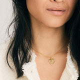 Aagaard - 8 kt  guld vedhæng "Two heart" med forgyldt kæde - Model: 1680-G8-73-45K