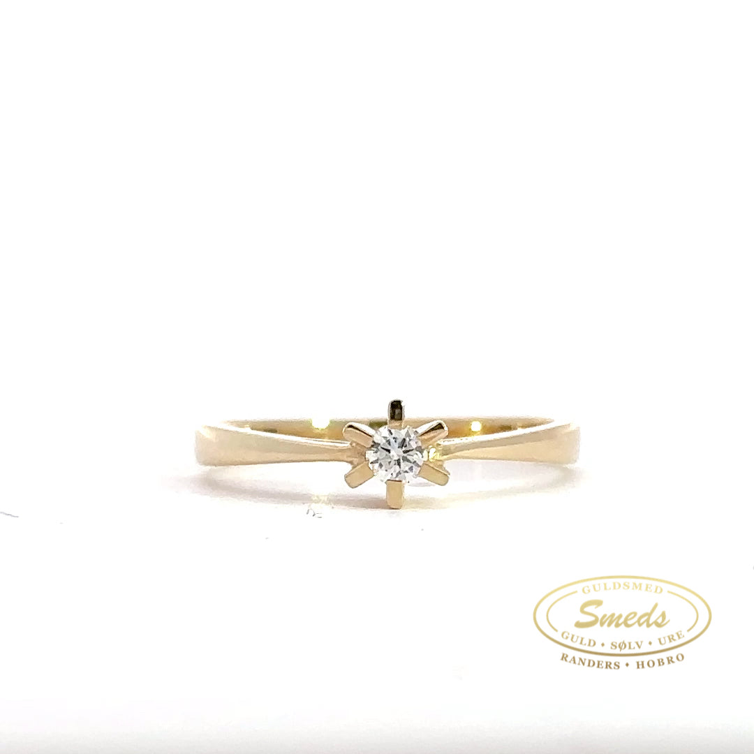 14KT. GULD  RING MED DIAMANT 0,10CT TW/SI - Model: 40-22564