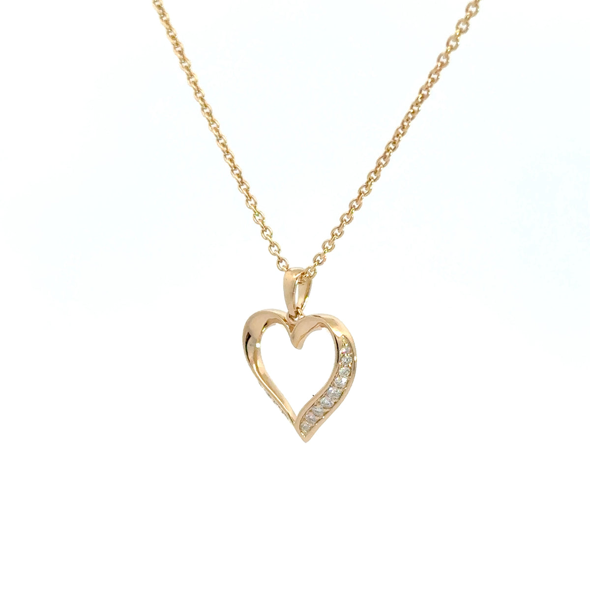 14 kt. Guld hjerte vedhæng -  med 0,13ct tw/si brillant - Model: 20-22158