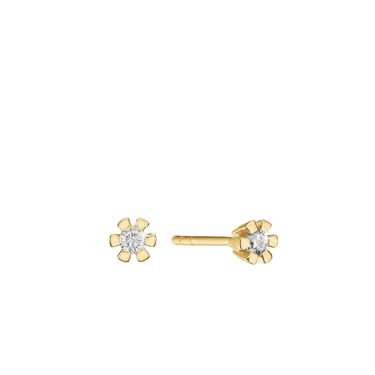 Eternity Ørestikker 14 kt Guld med 2x0,05ct W/SI Diamant – Aagaard