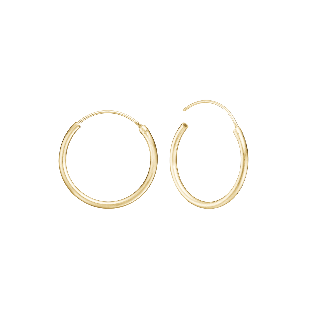 Aagaard Creoler 8 Karat Guld Diameter 19 mm Med Vippelås Tråd 1,4 mm