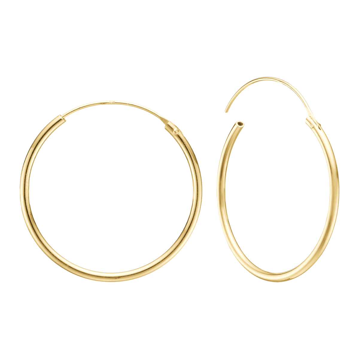 Aagaard Creoler 8 Karat Guld Diameter 30 mm Med Vippelås Tråd 1,4 mm