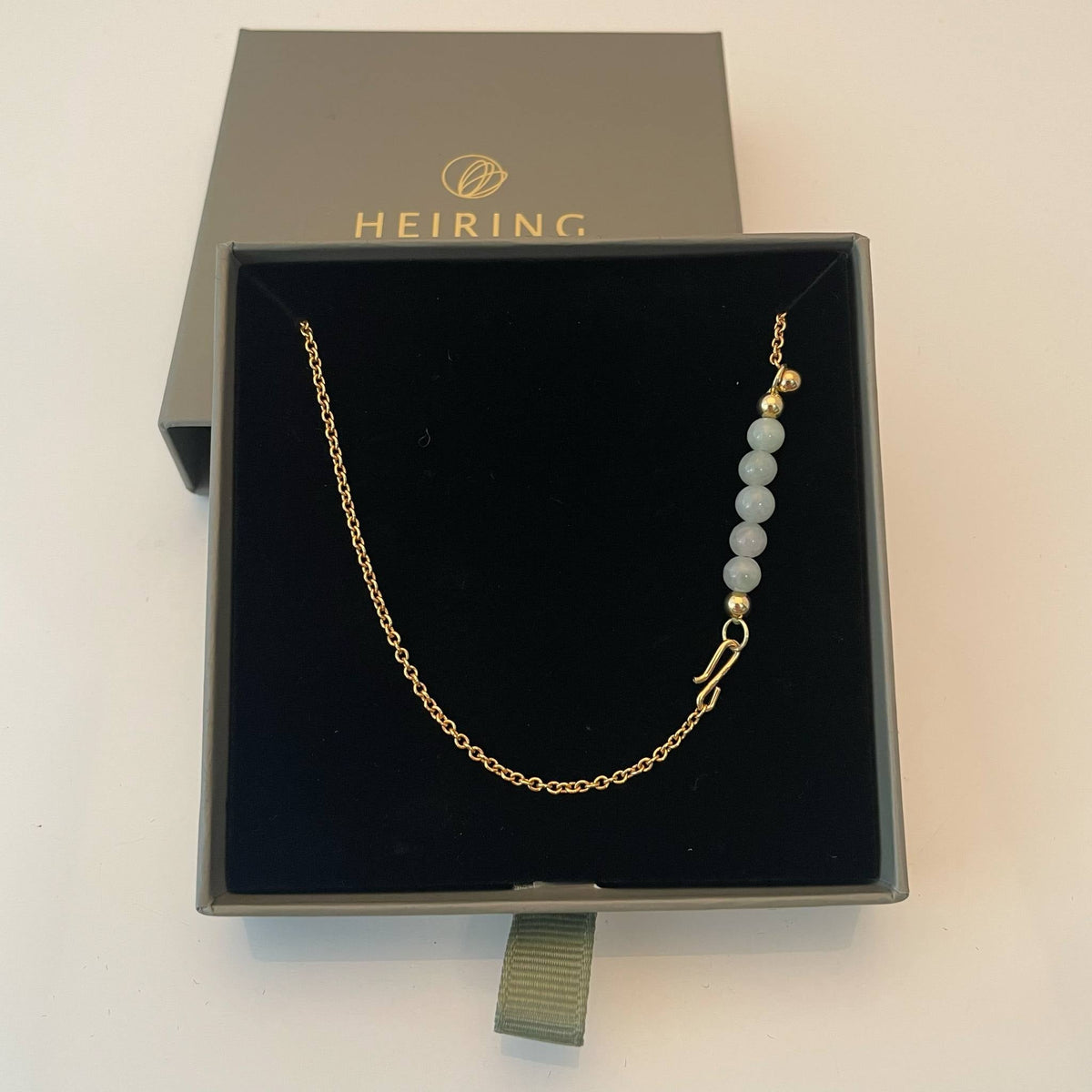 Heiring Multi halskæde med Burma jade top