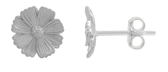 L&G - Ørestikkere, sølv med blomst - Model: 1020334