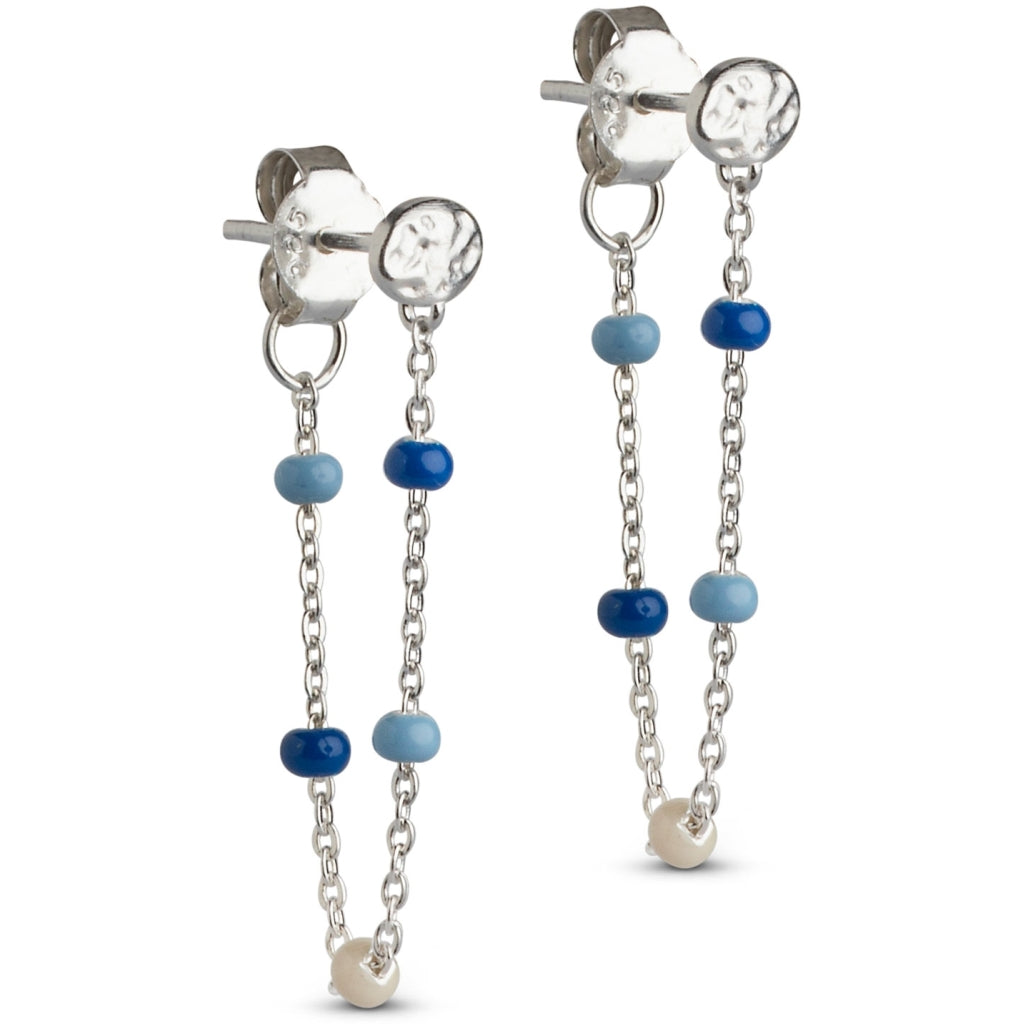 Enamel - Sølv Lola "Marine" ørering med emalje - Model: E140S-marine