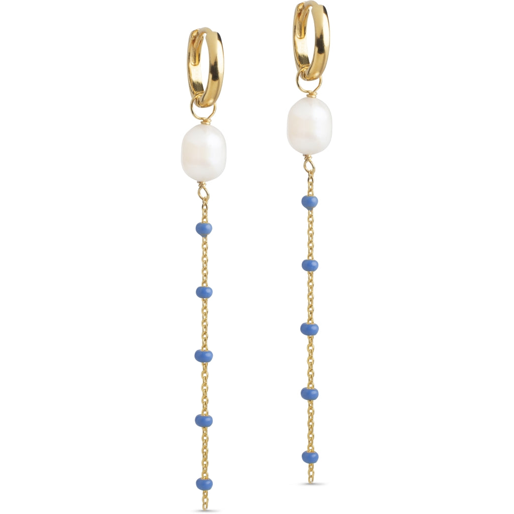Enamel - Forgyldte Lola hoops "Cornflower" - Model: E256G-cornflower