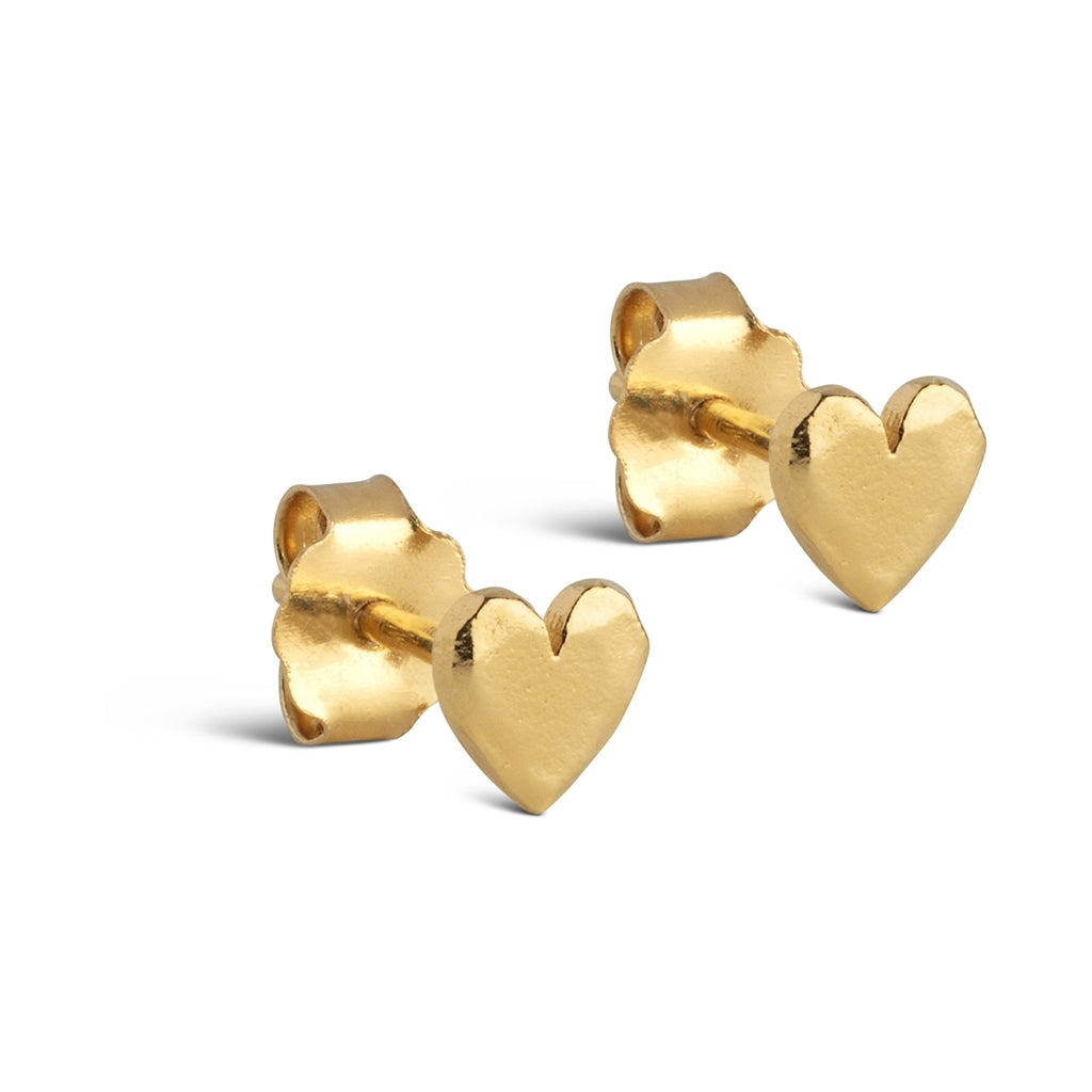 Enamel - Forgyldt Heart ørestik - Model: E373GM