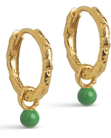 Enamel - BELLE Hoops, forgyldt med Grass Green  - Model: E245GM-grassgreen