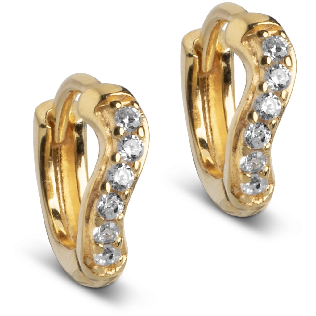 Enamel - Forgyldt Sparkeling Curve Hoops small  - Model: E316G