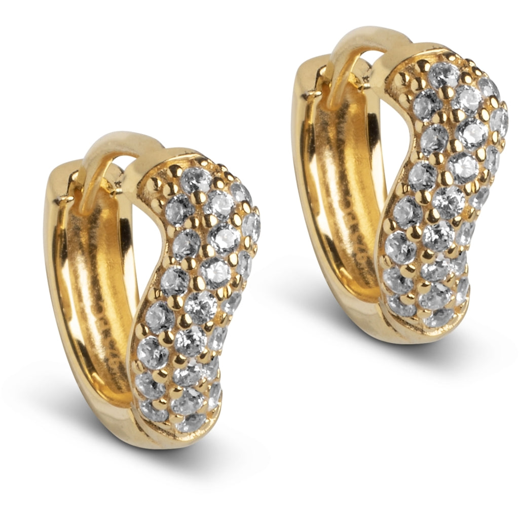 Enamel - Forgyldt Sparkeling Curve Hoops Large  - Model: E317G