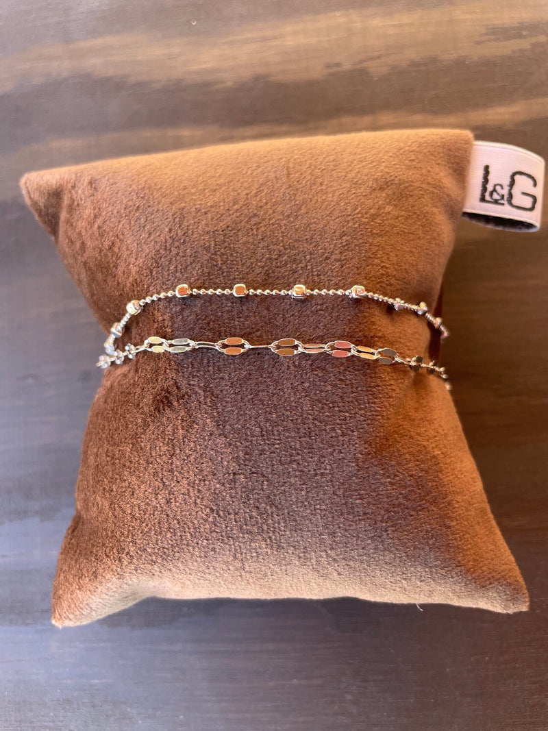 L&G - Sølv armbånd, dobbelt trådet 17+3 cm - Model: 1060749