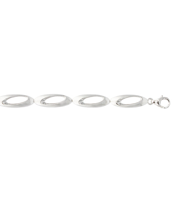 L&G - Sølv rhodineret armbånd massiv med oval led - Modelnr.:106199