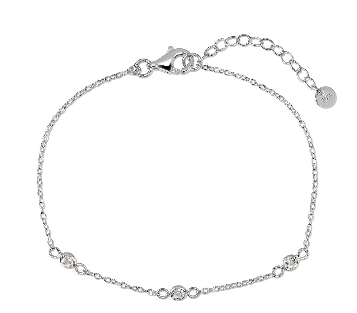 L&G Armbånd i rhodineret sølv med zirkonia - model 106222