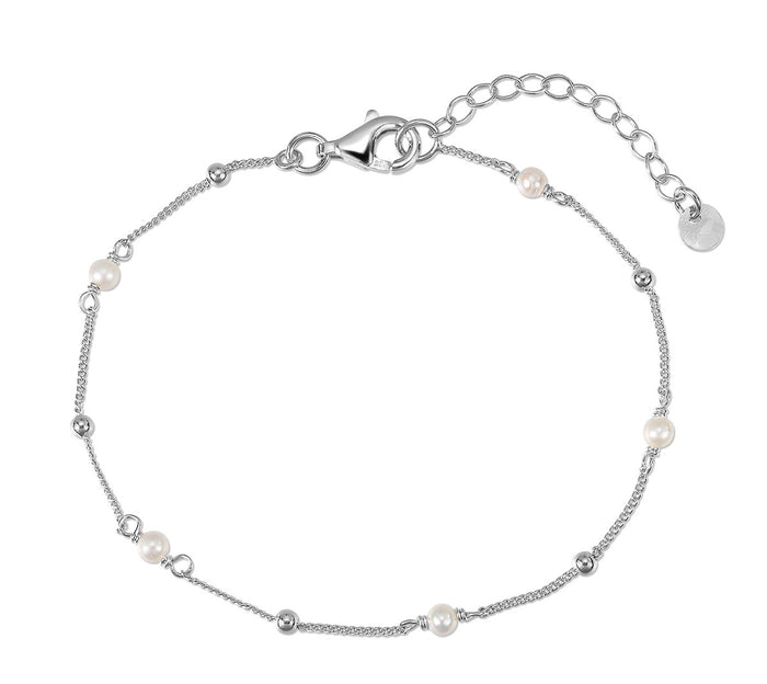 L&G - Armbånd i rhodineret sølv med ferskvandsperler - Model: 106392-P