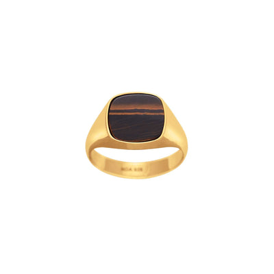 SON of NOA signetring i forgyldt stål med yellow tiger eye - 10890002860