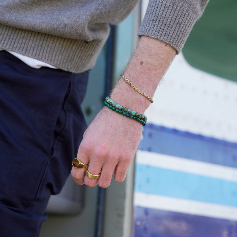 SON of NOA forgyldt tigerøjering kombineret med armbånd