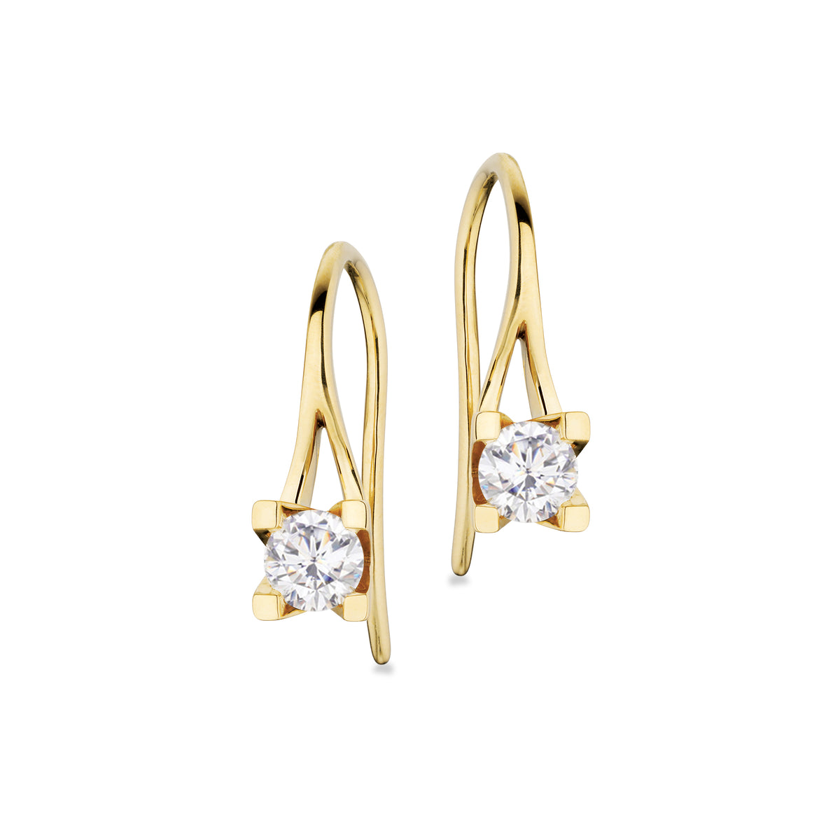 Scrouples - Kleopatra diamant ørehænger med diamant 0,50 w/si, 14 kt. rødguld - Modelnr.: 1125,50