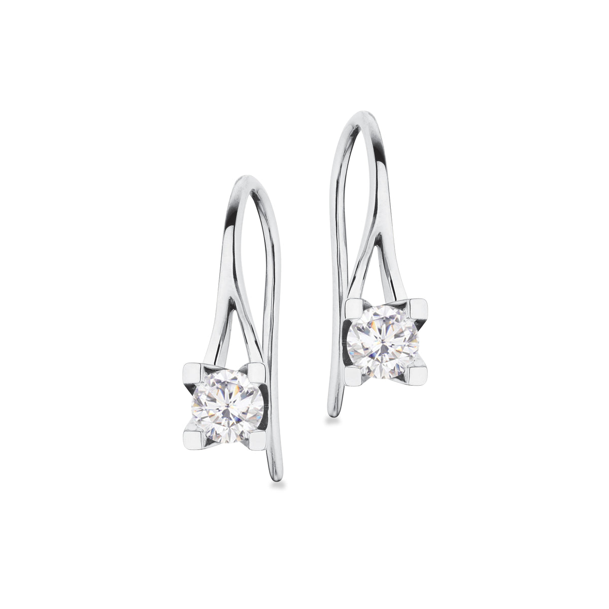 Scrouples - Kleopatra diamant ørehænger med diamant 0,50 w/si, 14 kt. hvidguld - Modelnr.: 1126,50