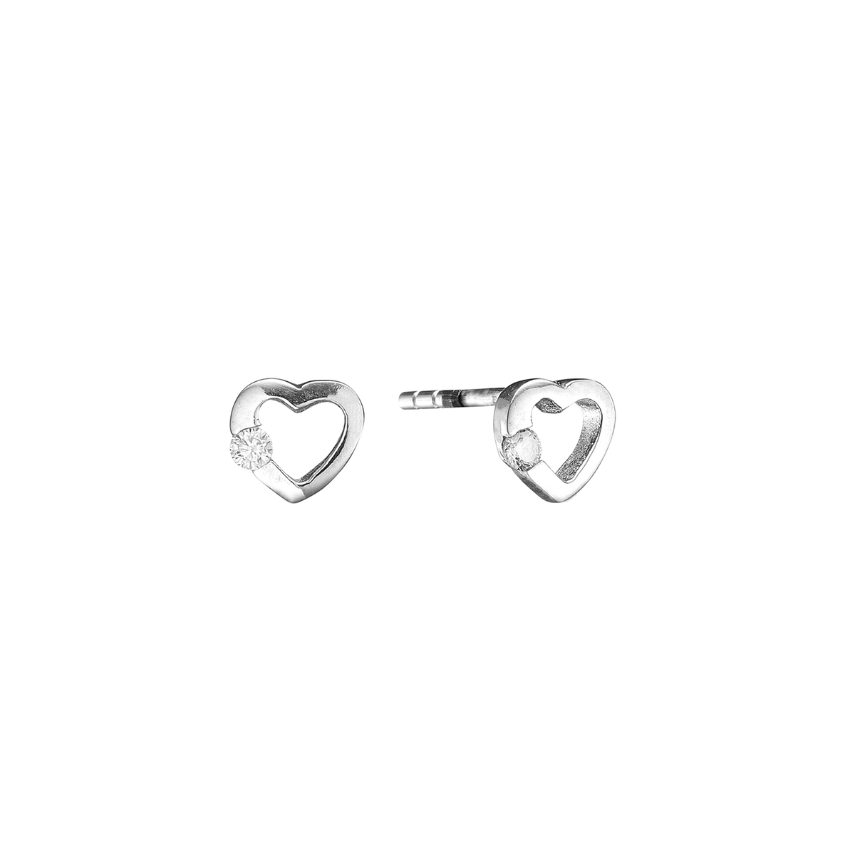 Aagaard Ørestikker Hjerte med Cubic Zirkonia Sterling Sølv
