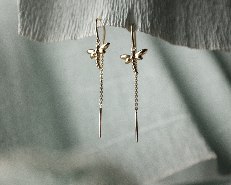 Christina Dragonfly ørehængere i forgyldt sølv – model 670-G61 – billede 4