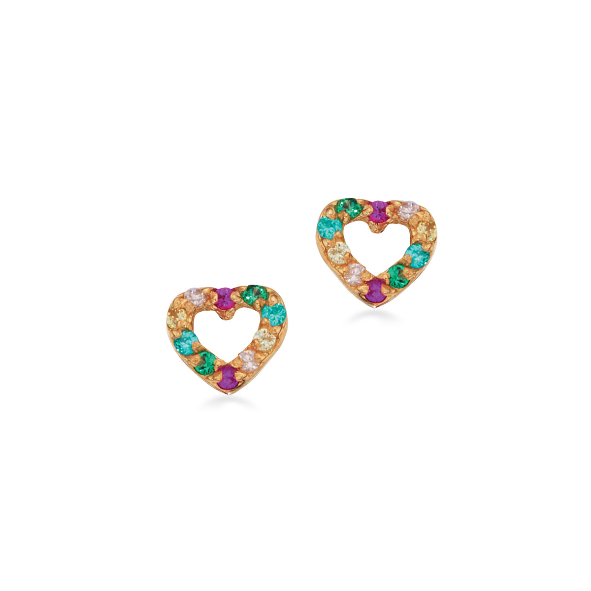 Scrouples - Ørepynt hjerte rainbow syn. cubic zir. 8 kt. - Modelnr: SC-120243