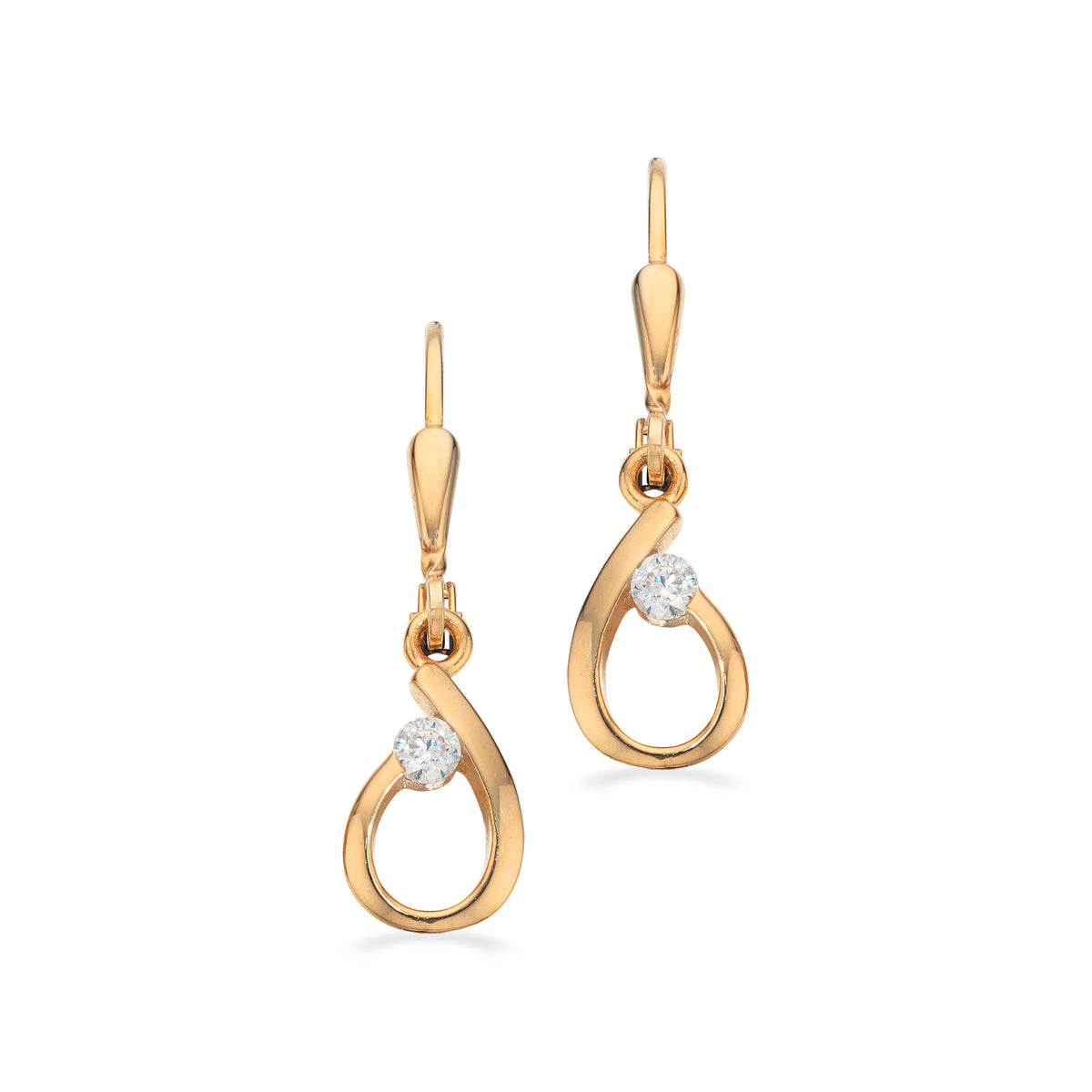 Scrouples - 8 karat ørehængere med syntetiske zirkoner - Model: 121743
