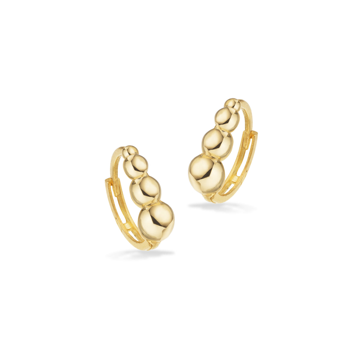 Scrouples - 8 kt guld creoler med kugler - Model: 122333