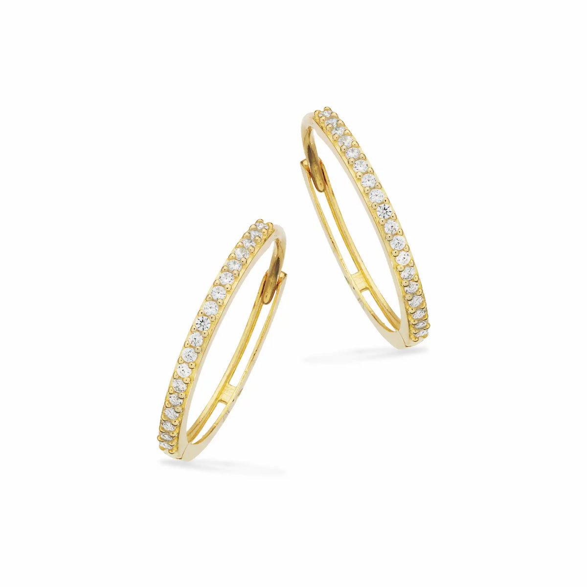Scrouples - 8 kt guld creol med syntetiske zirkoner 15 mm - Model: 123033