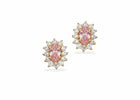 Scrouples - 8 kt guld ørestikkere, roset med rosa og hvid syntetisk zirkon - Model: 123463