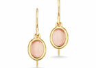 Scrouples - 8 kt guld ørehængere med rosa quartz - Model: 123553