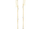 Scrouples - Ørehænger i 8kt. guld med hvide perler på kæde - Modelnr: 124143