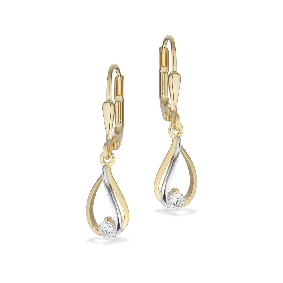 Scrouples - 8 kt ørehængere med syntetisk zirkon - Model: 124364