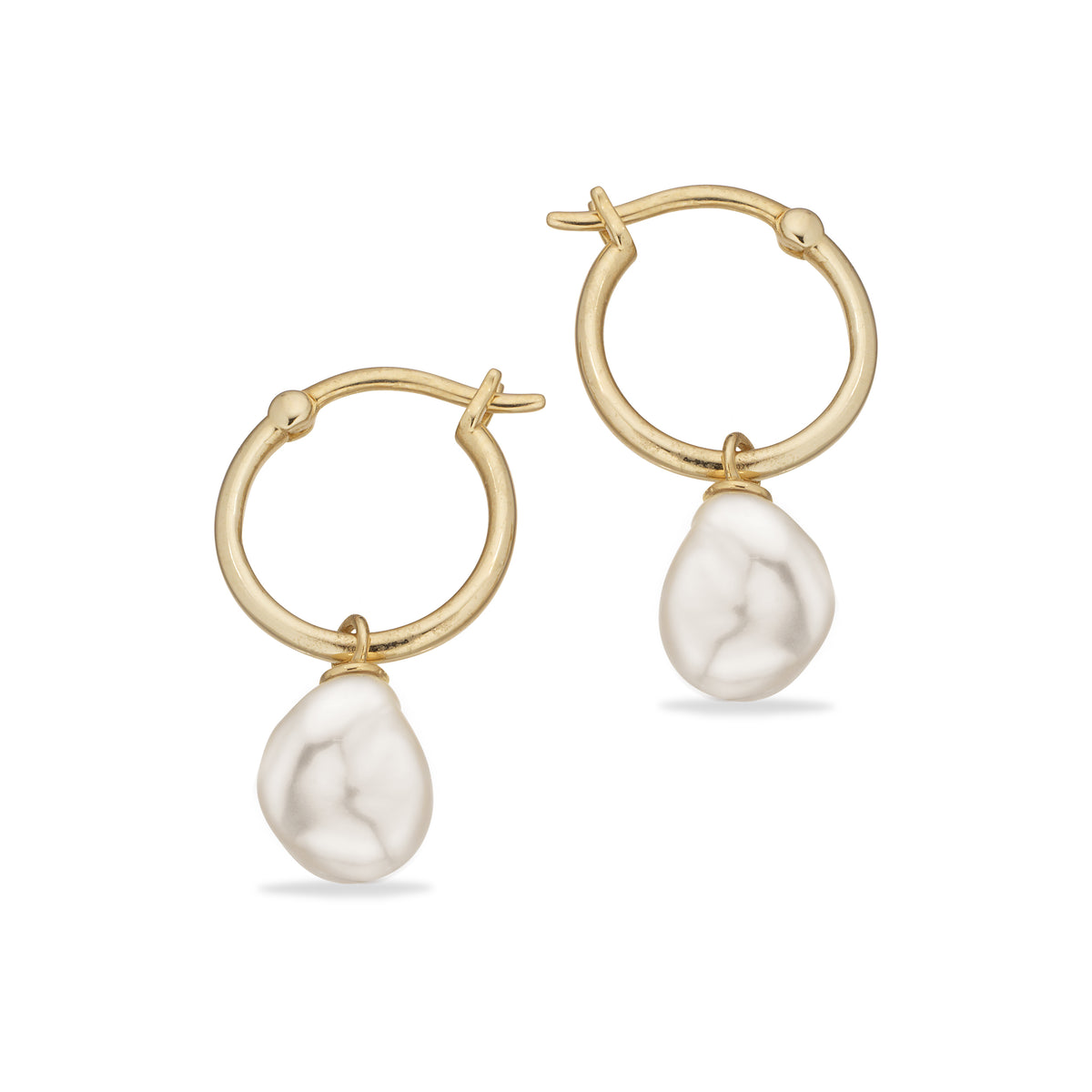 Scrouples - 8 kt guld creoler med ferskvandsperler - Model: 124493