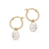 Scrouples - 8 kt guld creoler med ferskvandsperler - Model: 124493