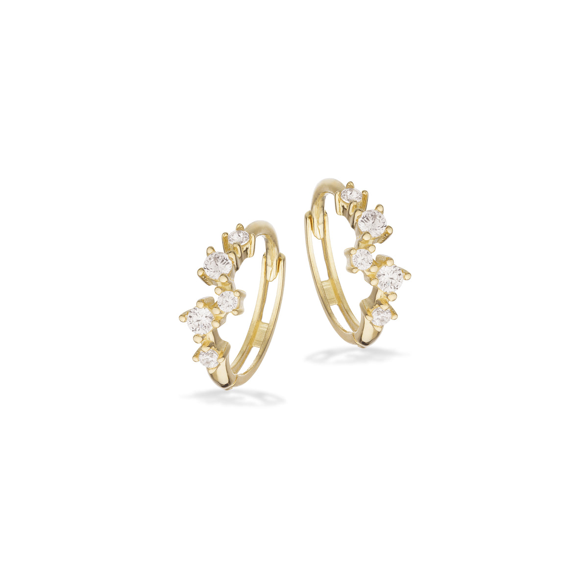 Scrouples - 8 kt guld creoler med syntetiske zirkoner - Model: 124503