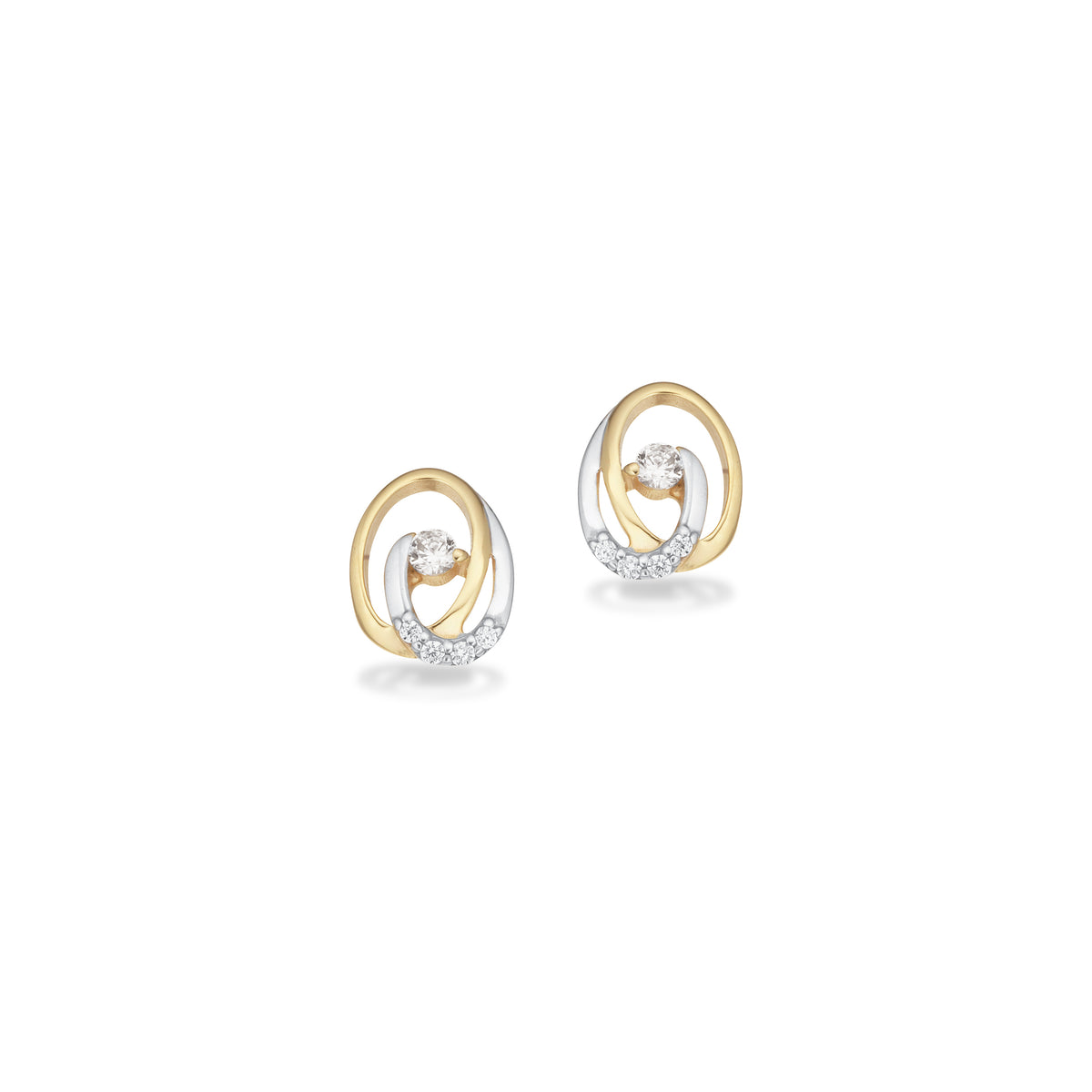 Scrouples - 8 kt guld ørestikker med syntetiske zirkoner - Model: 125124