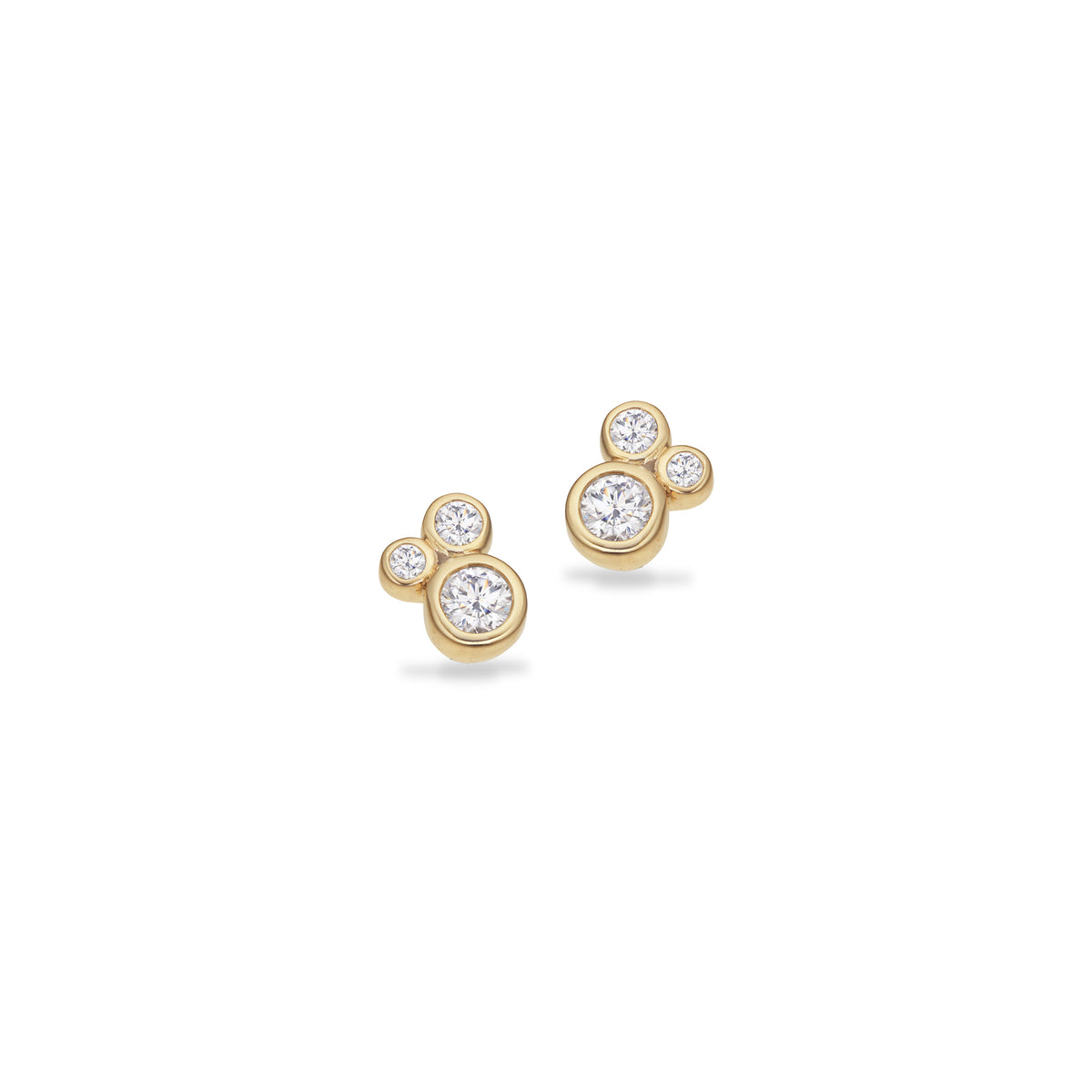 Scrouples - 8 kt guld ørestikker med syntetiske zirkoner - Model: 125513