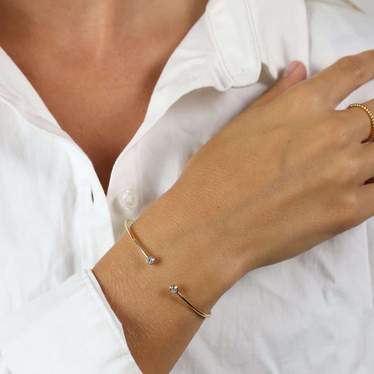 Aagaard Armring 14 Karat Guld Med 2x0,05 ct W/SI Diamanter