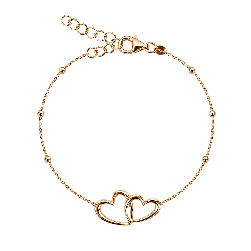 Aagaard Twin Hearts Armbånd Forgyldt Sterling Sølv - Model: 1601-S-G58
