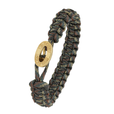 Aagaard - FROM SOLDIER TO SOLDIER - Grønt Armbånd Forgyldt Lås. - Model: 1604-FSTS-Gre-S11