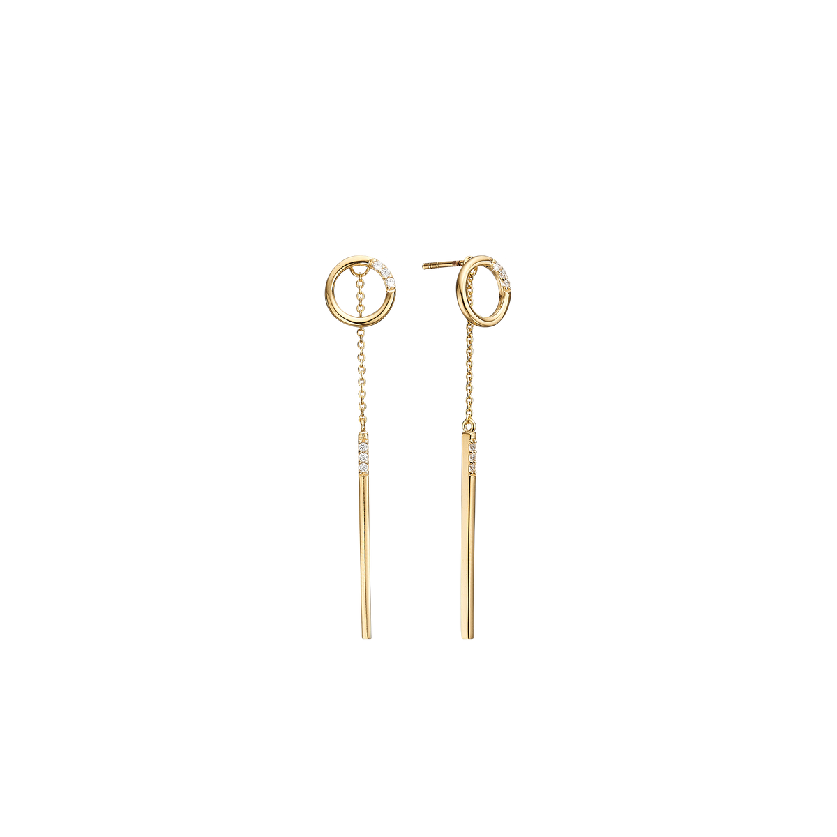 Aagaard Ørehænger med Kæde Cubic Zirkonia Forgyldt Sterling Sølv