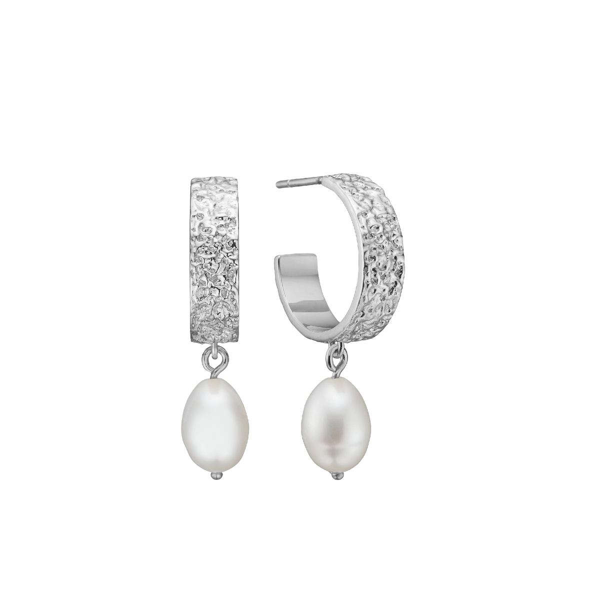 Aagaard Creoler Halvcreol Ferskvandsperle Sterling Silver Ø 18 mm i sølv