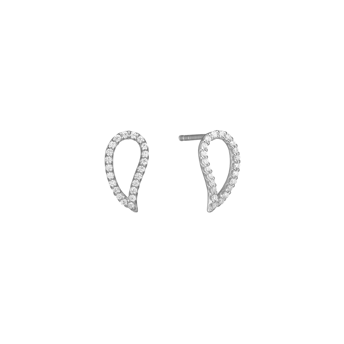 Aagaard Ørestikker Blad Cubic Zirkonia Sterling Sølv