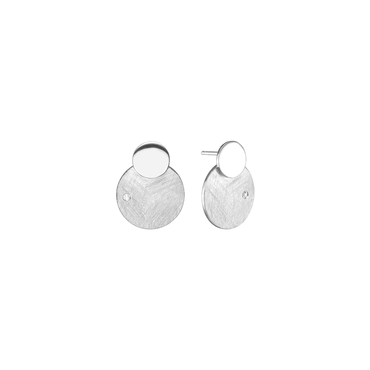 Aagaard Ørestikker Sol og Måne Cubic Zirkonia Sterling Sølv