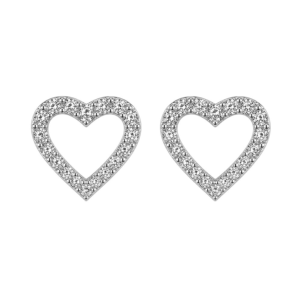 Aagaard Open Heart Ørestikker med Zirkonia Sterling Sølv - Model: 1671-S-S52