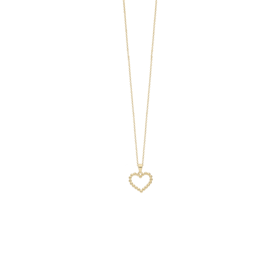Aagaard - 8 kt  guld vedhæng "Dotted Heart" med forgyldt kæde - Model: 1680-G8-76-45