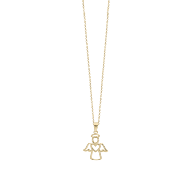 Aagaard - 8 kt  guld vedhæng "Angel heart" med forgyldt kæde - Model: 1680-G8-77-45