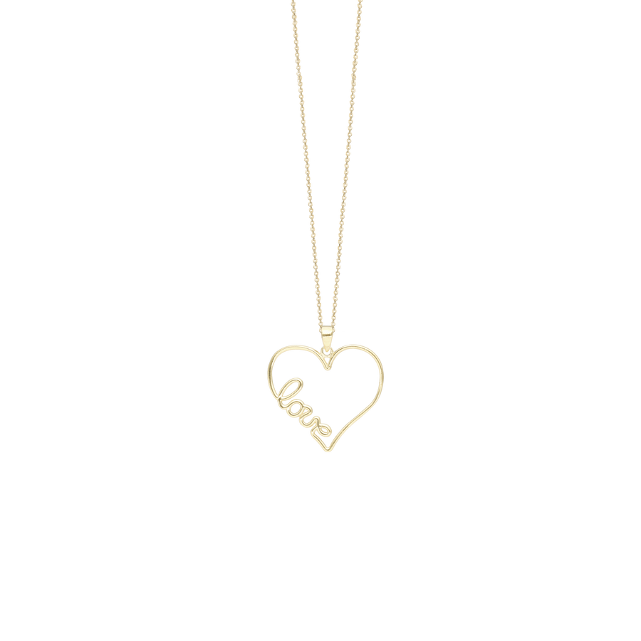 Aagaard - 8 kt  guld vedhæng "In love" med forgyldt kæde - Model: 1680-G8-91-45